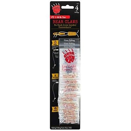 Bear Paw No Knot Leader Connectors 150Lb Line 4PK LLC-1